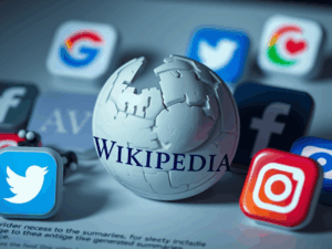 Wikipedia surrounded by social media